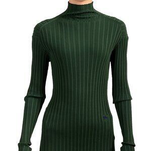 Burberry Women's Vine Green Turtleneck Stretch Pullover Sweater US S IT 40